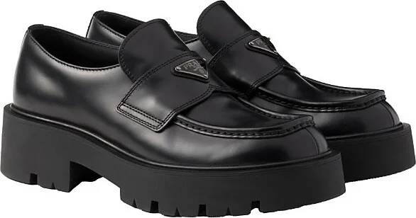 Prada Men's Brushed Leather Loafers