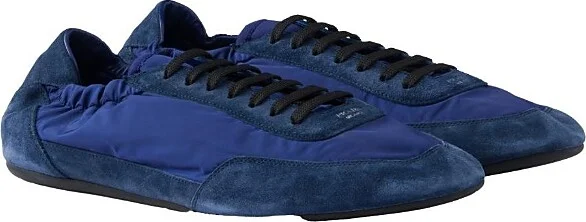 Prada Men's Collapse Re-Nylon and Suede Elasticized Sneakers