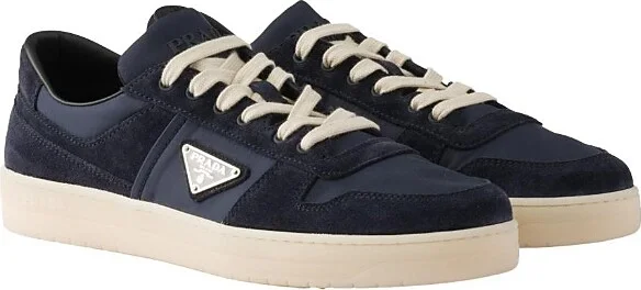 Prada Men's Downtown Re-Nylon and Suede Sneakers