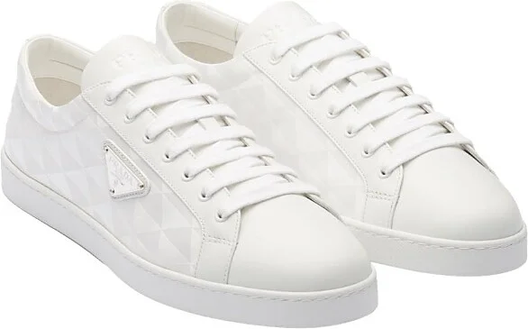 Prada Men's Leather and Re-Nylon Sneakers