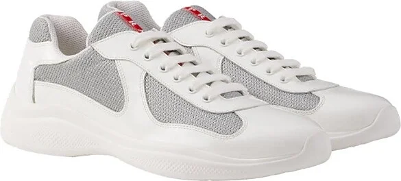 Prada Men's Patent Leather and Technical Fabric America's Cup Sneakers