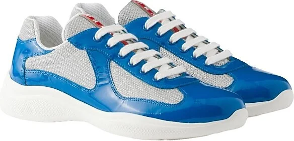Prada Men's Patent Leather and Technical Fabric America's Cup Sneakers