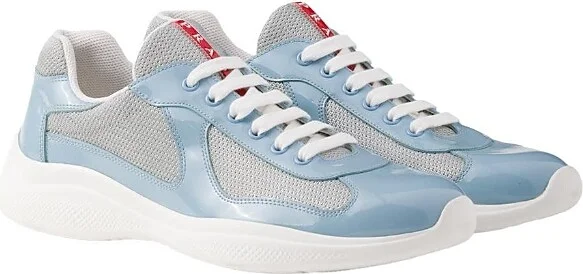 Prada Men's Patent Leather and Technical Fabric America's Cup Sneakers