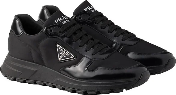 Prada Men's Prax 01 Re-Nylon and Brushed Leather Sneakers