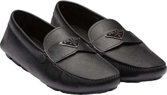 Prada Men's Saffiano Leather Driver Loafers
