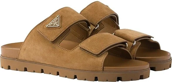 Prada Men's Suede Band Sandals