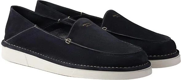 Prada Men's Suede Slip-On Loafers