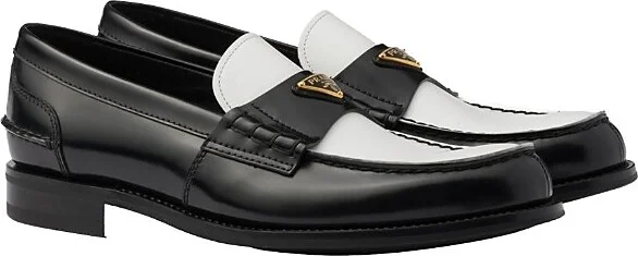 Prada Men's Two-Tone Brushed Leather Loafers