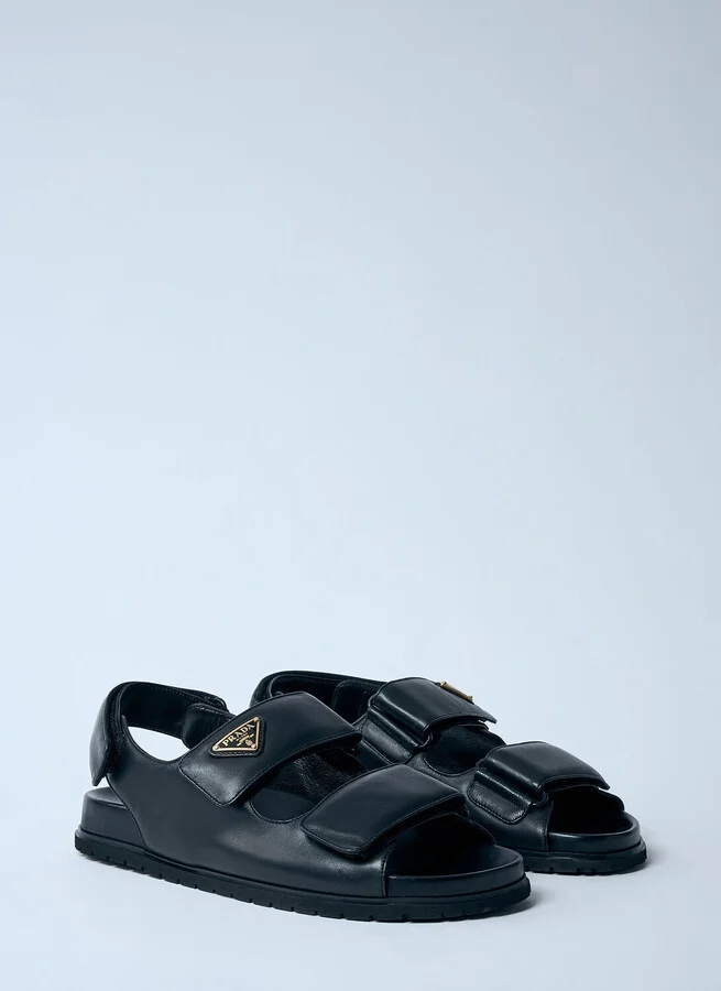 Prada Padded Leather Sandals - Woman Sandals Black Eu - 40 - Image 2
