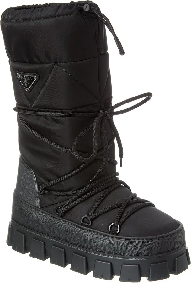 Prada Padded Nylon & Leather Boot