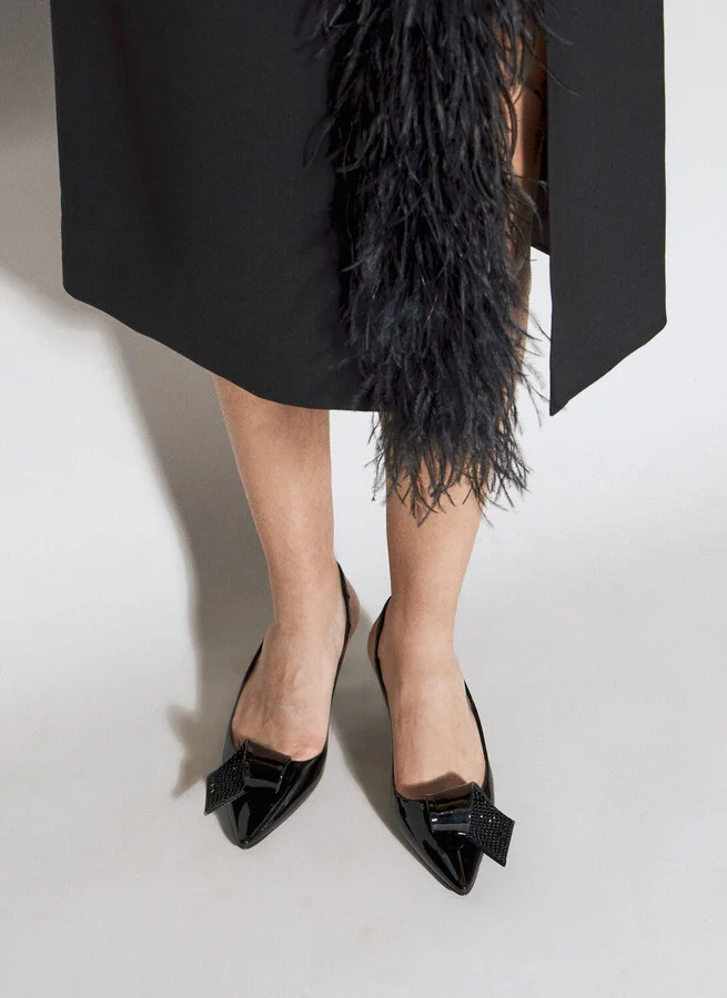 Prada Patent Leather Slingback Kitten Heels - Woman Heels Black Eu - 39 - Image 4