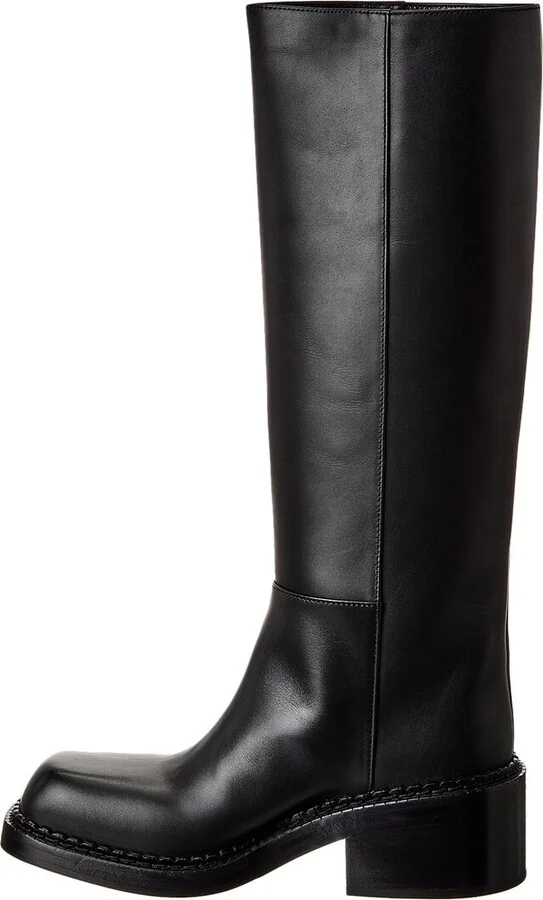 Prada Peggy Leather Knee-High Boot - Image 2