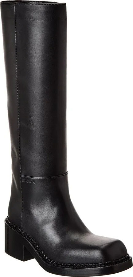 Prada Peggy Leather Knee-High Boot