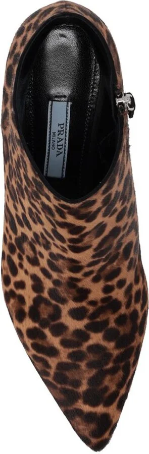 Prada Pointed Leopard Cavallino Boots - Image 3