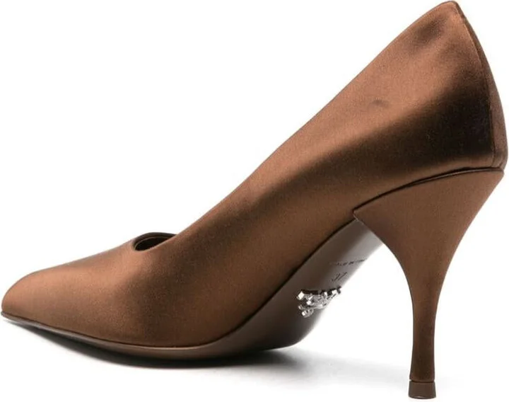 Prada Pointed-Toe Satin Pumps - Image 3