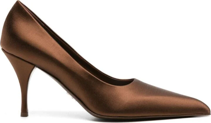 Prada Pointed-Toe Satin Pumps
