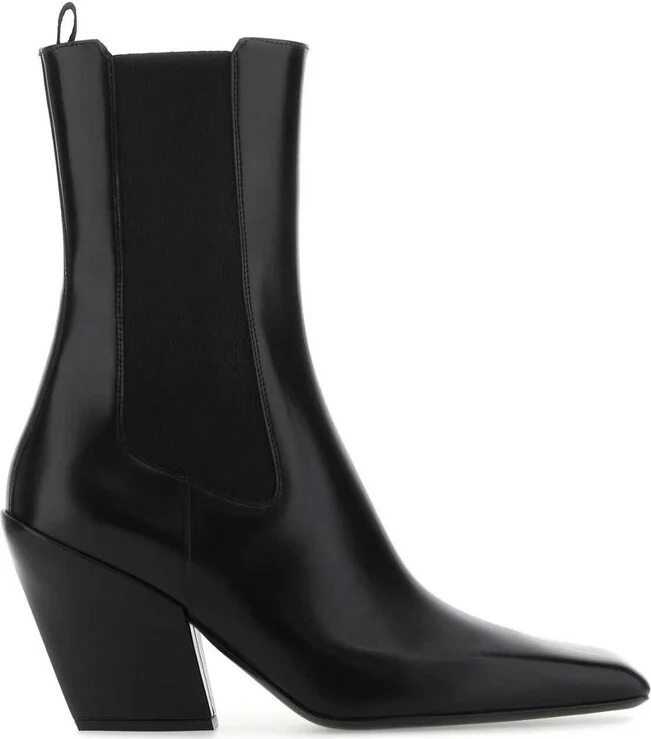 Prada Pointed Toe Slip-On Ankle Boots