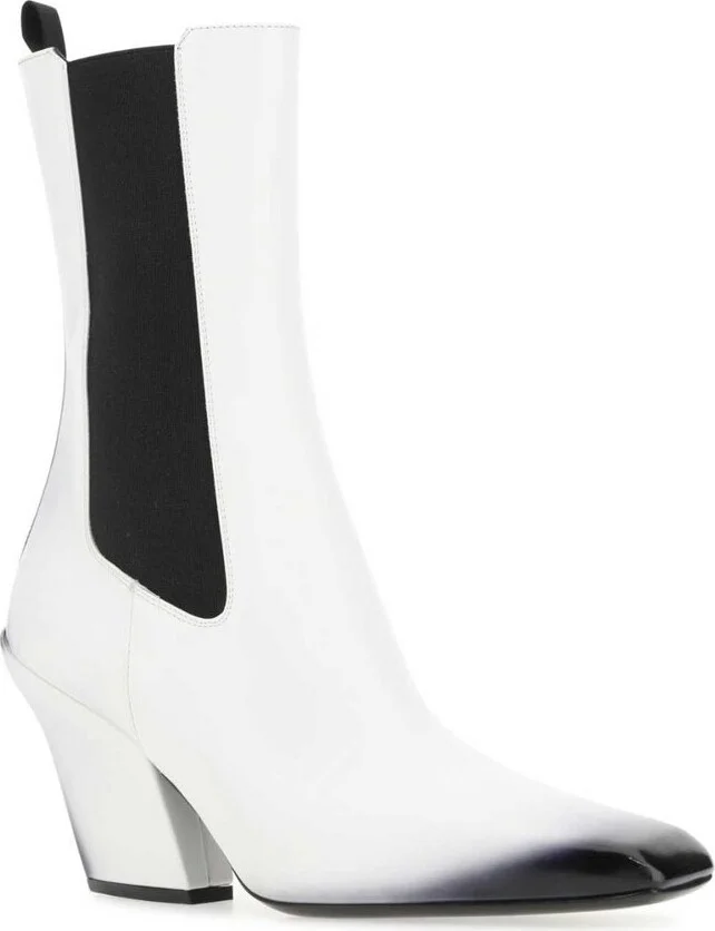Prada Pointed Toe Slip-On Ankle Boots
