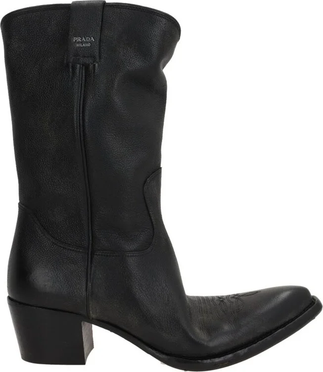 Prada Pointed-Toe Slip-On Boots