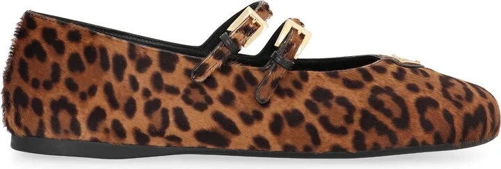 Prada Printed Leather Ballet Flats - Image 2