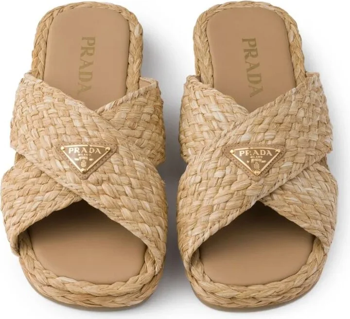 Prada Raffia Slides - Image 4