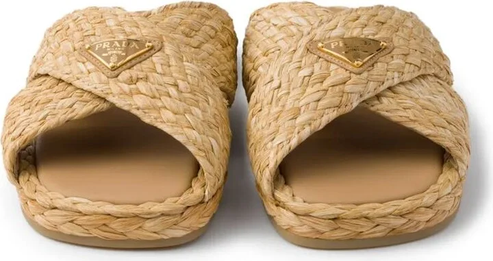 Prada Raffia Slides - Image 5
