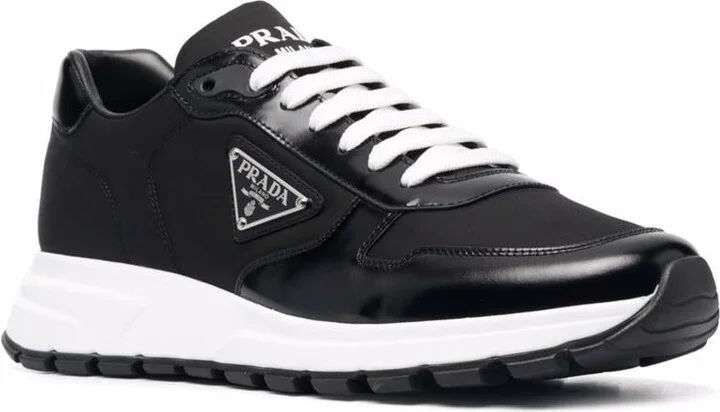 Prada Re-Nylon Triangle-Logo Low-Top Sneakers - Image 2