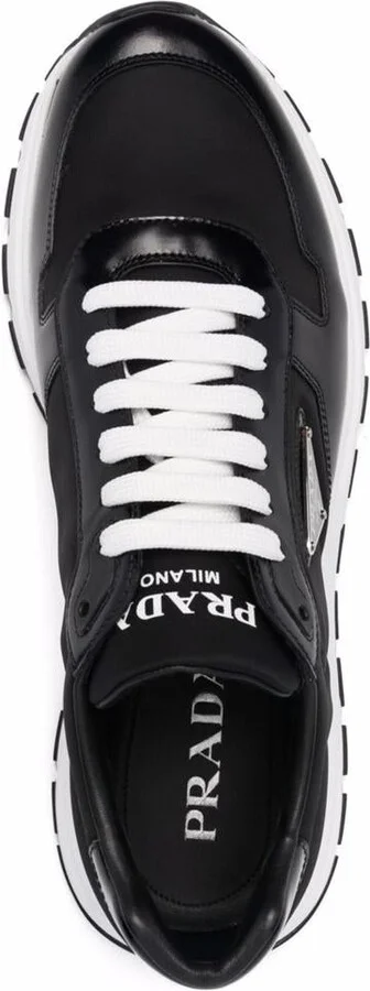 Prada Re-Nylon Triangle-Logo Low-Top Sneakers - Image 4
