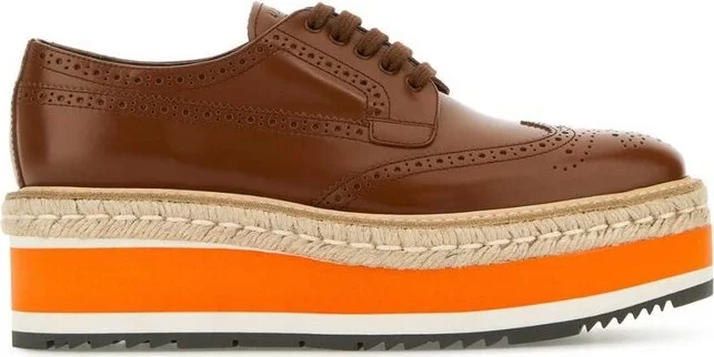 Prada Round-Toe Lace-Up Shoes
