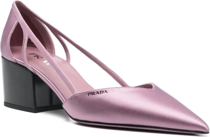 Prada Satin Cut-Out Pumps - Image 2