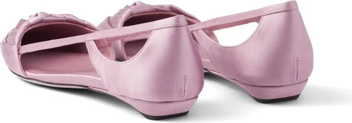 Prada Satin-Finish Cut-Out Ballerinas - Image 3