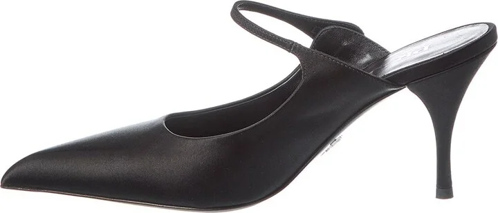 Prada Satin Pointy-Toe Mule - Image 2