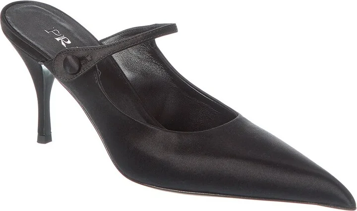 Prada Satin Pointy-Toe Mule