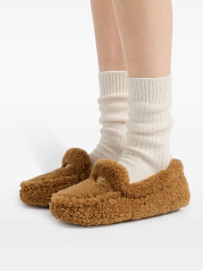 Prada Shearling Driving Shoes - Image 6