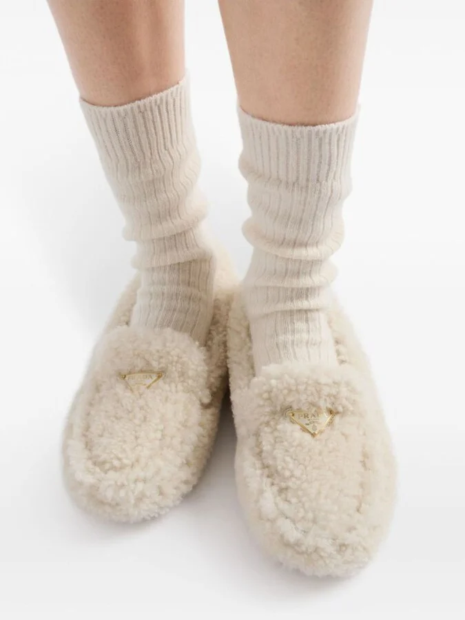 Prada Shearling Driving Shoes - Image 6