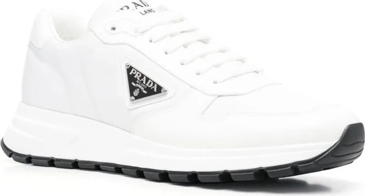 Prada Side Logo-Plaque Low-Top Sneakers - Image 2