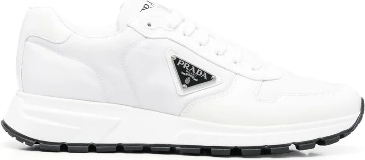 Prada Side Logo-Plaque Low-Top Sneakers