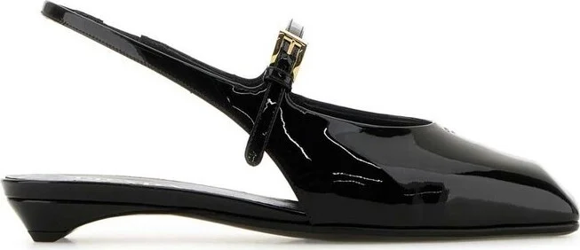 Prada Square-Toe Slingback Ballerina Shoes