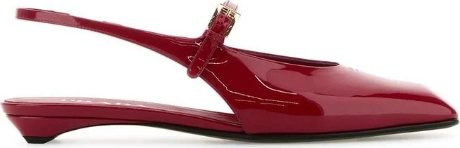 Prada Square-Toe Slingback Ballerina Shoes