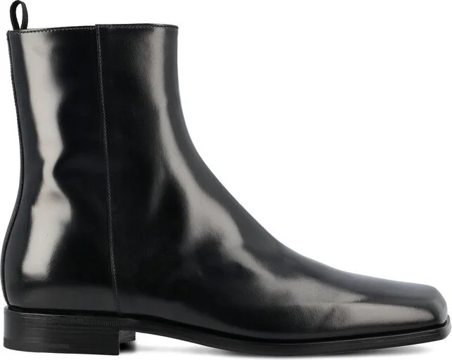 Prada Square-Toe Zipped Boots