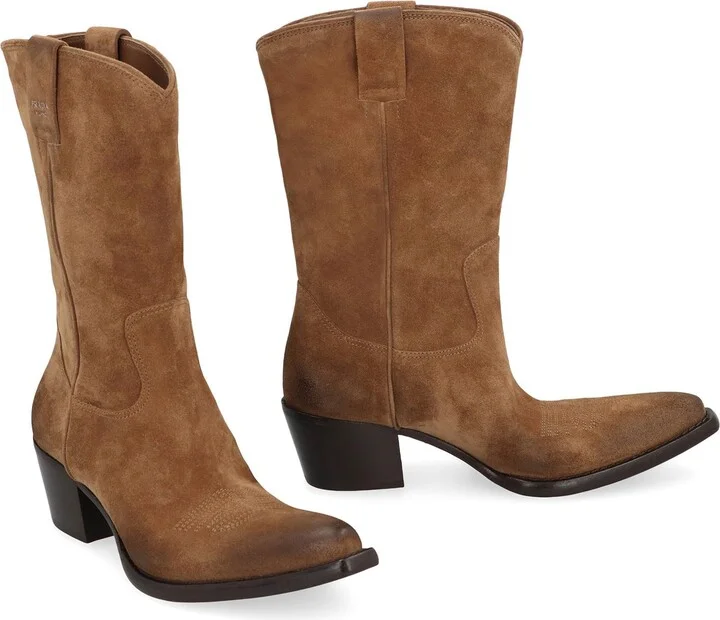 Prada Suede Ankle Boots - Image 3