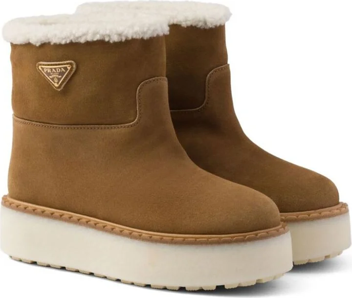 Prada Suede Leather Ankle Boots - Image 7