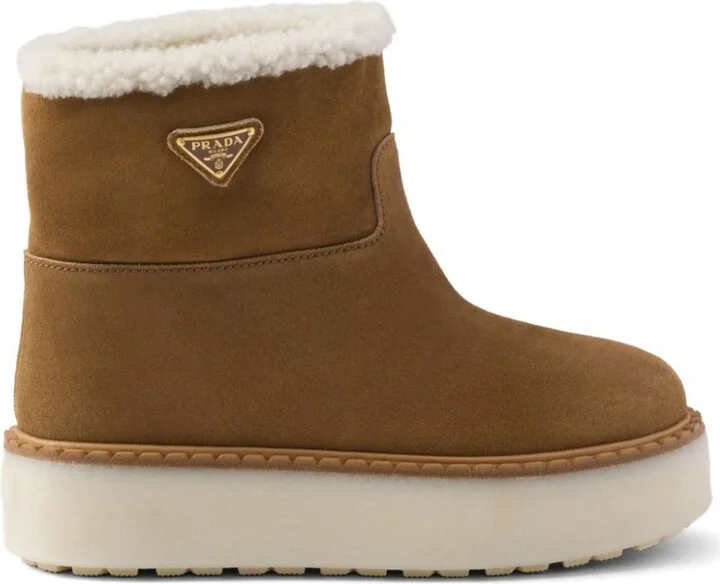 Prada Suede Leather Ankle Boots