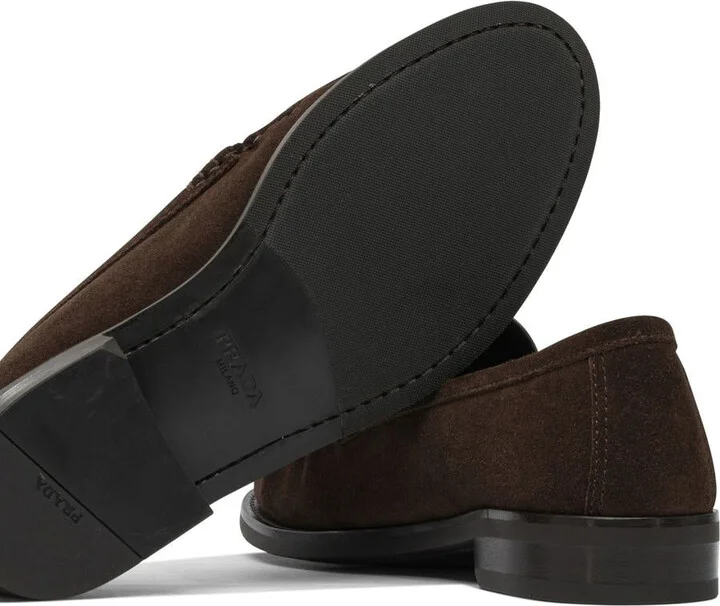 Prada Suede Leather Loafers - Image 5