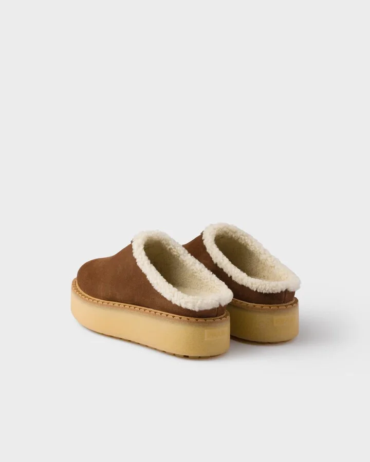 Prada Suede Leather Slides - Image 3