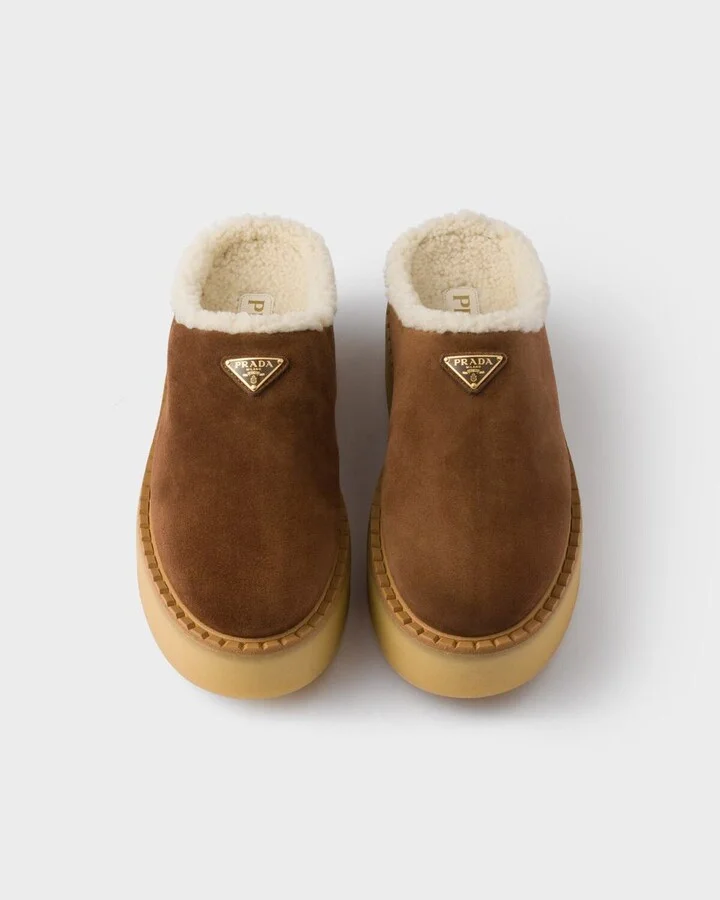 Prada Suede Leather Slides - Image 4