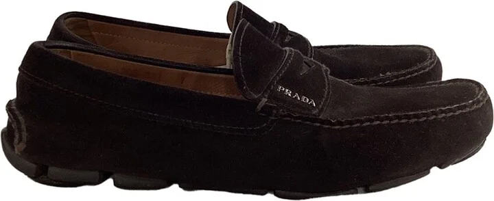 Prada Suede Logo Penny Driver Loafer (Authentic Pre-Loved)