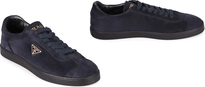Prada Suede Low-Top Sneakers - Image 3