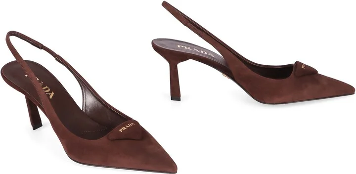 Prada Suede Slingback Pumps - Image 3