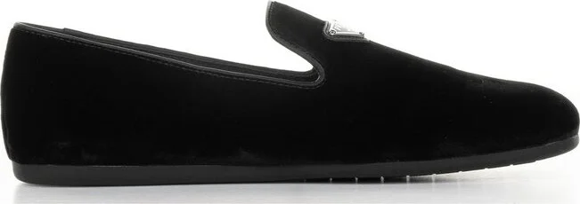 Prada Triangle-Logo Almond Toe Loafers